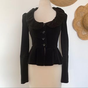 Betsey Johnson Victorian style velvet blazer sz 2